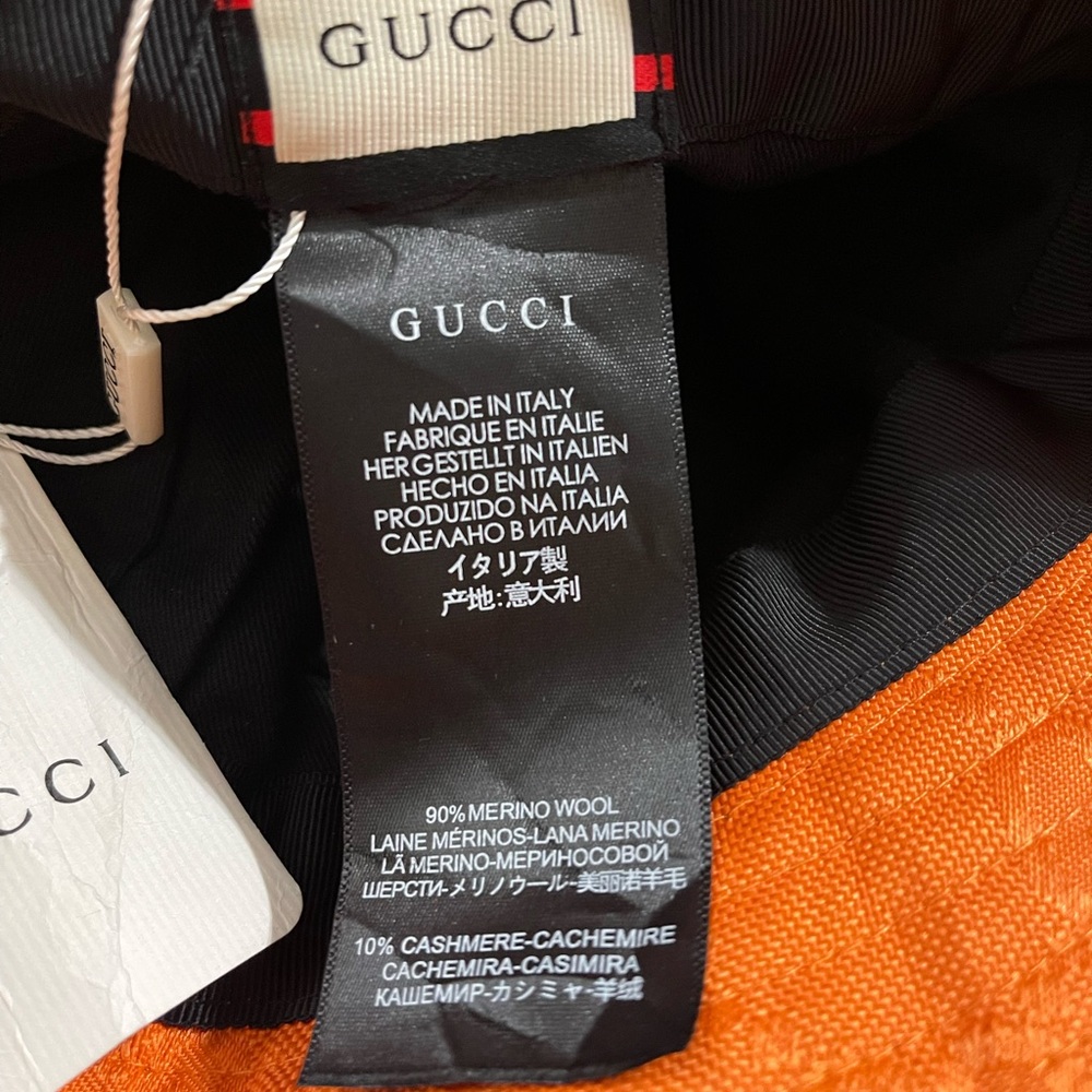Gucci Vibrant Orange Wool Hat Original - Picture 3 of 5